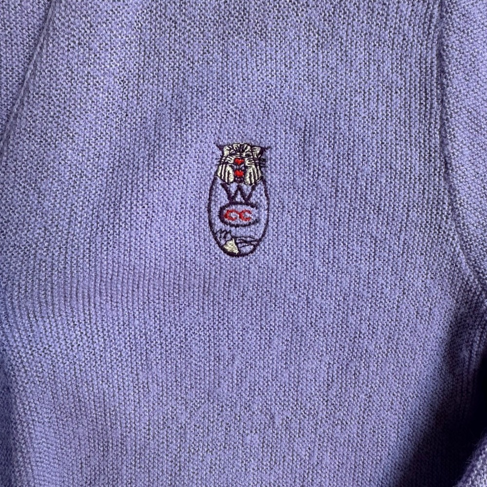 Vintage‎ Lady Pickering Cardigan Small Lavender Knit Tiger Sportswear - Picture 3 of 6